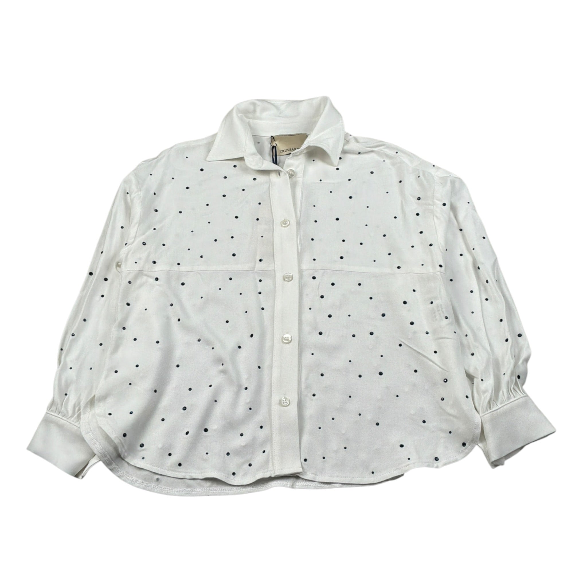 Trussardi Camicia Manica Lunga tinta unita con Brillantini Bianco per Bambina TGA26031CA BIANCO TRUSSARDI 