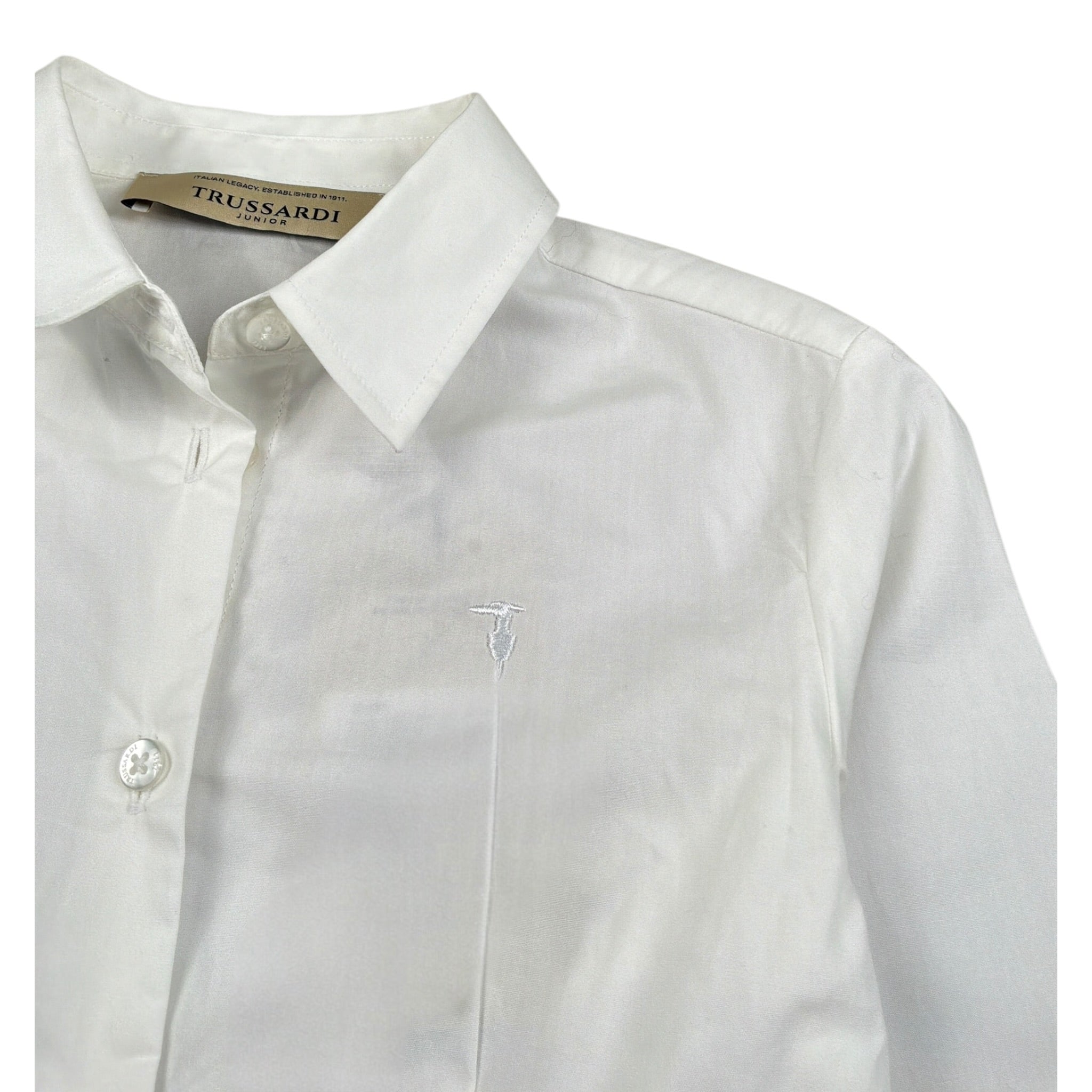 Trussardi Camicia Manica Lunga tinta unita Bianco per Bambina TGA26054CA BIANCO TRUSSARDI 