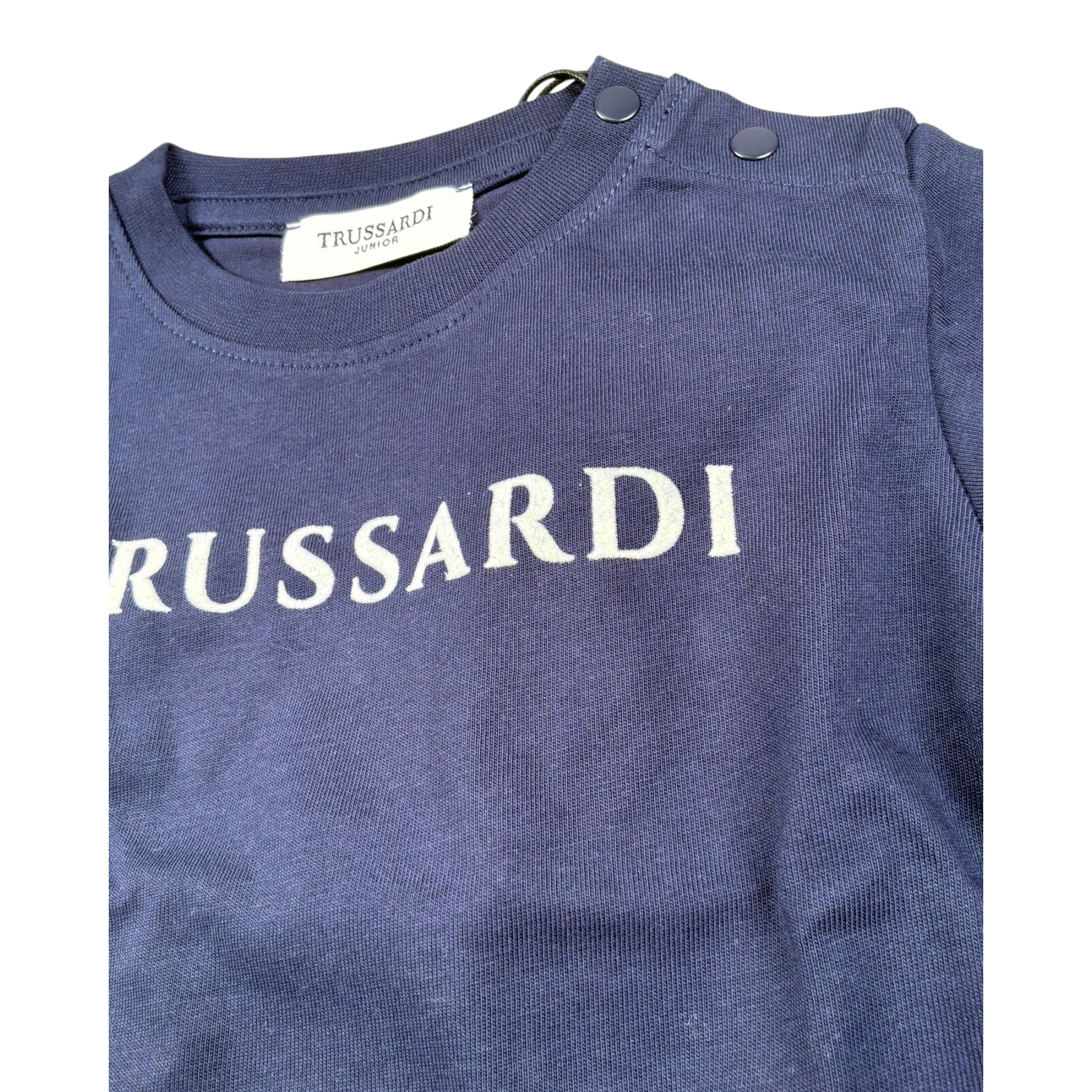 Trussardi Shirt tinta unita con Stampa Blu per Bambino TIA25017TSXXXJ BLU TRUSSARDI 