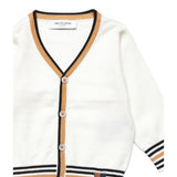 Trussardi Cardigan tinta unita con Profili In Contrasto Panna per Neonato TIA25078CD PANNA TRUSSARDI 