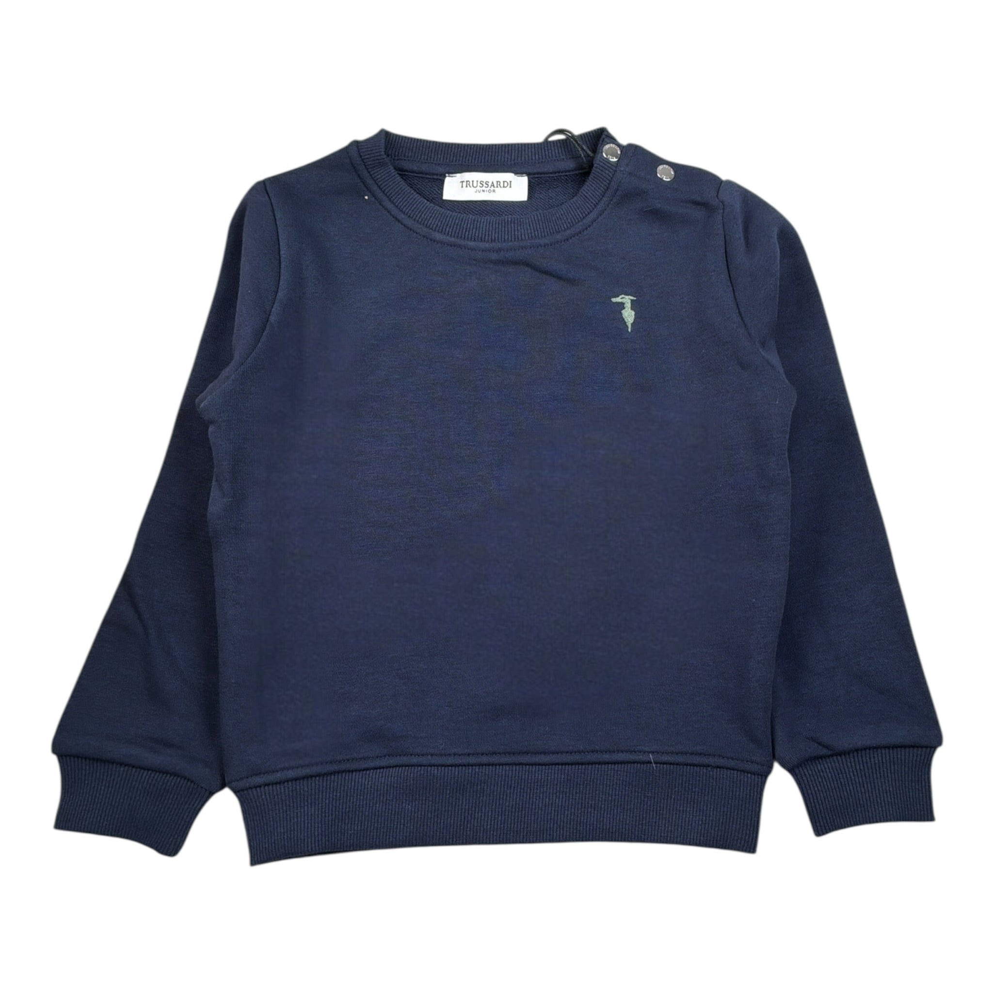 Trussardi Felpa tinta unita Girocollo Blu per Bambino TIA25124FE BLU TRUSSARDI 