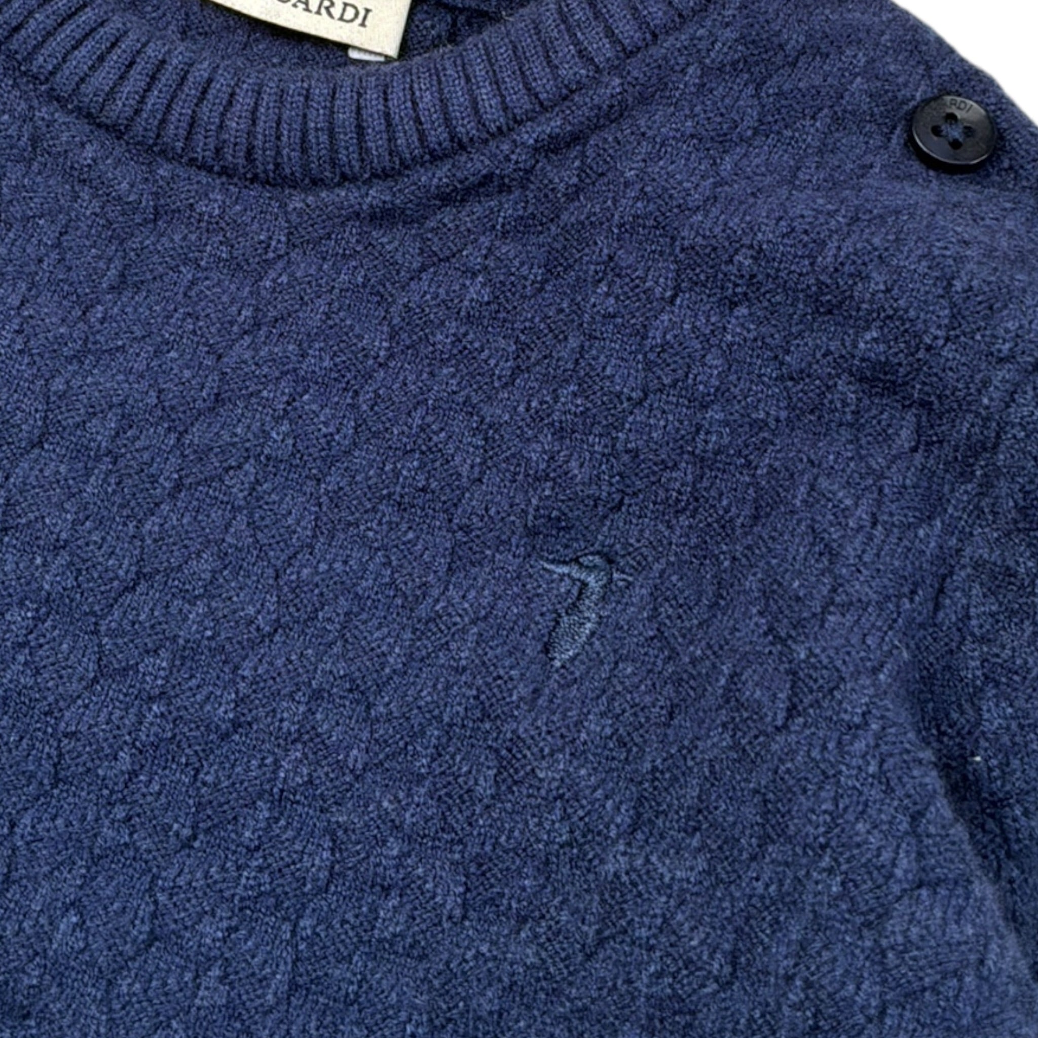 Trussardi Maglia tinta unita Girocollo Blu per Neonato TIA26003MA BLU TRUSSARDI 