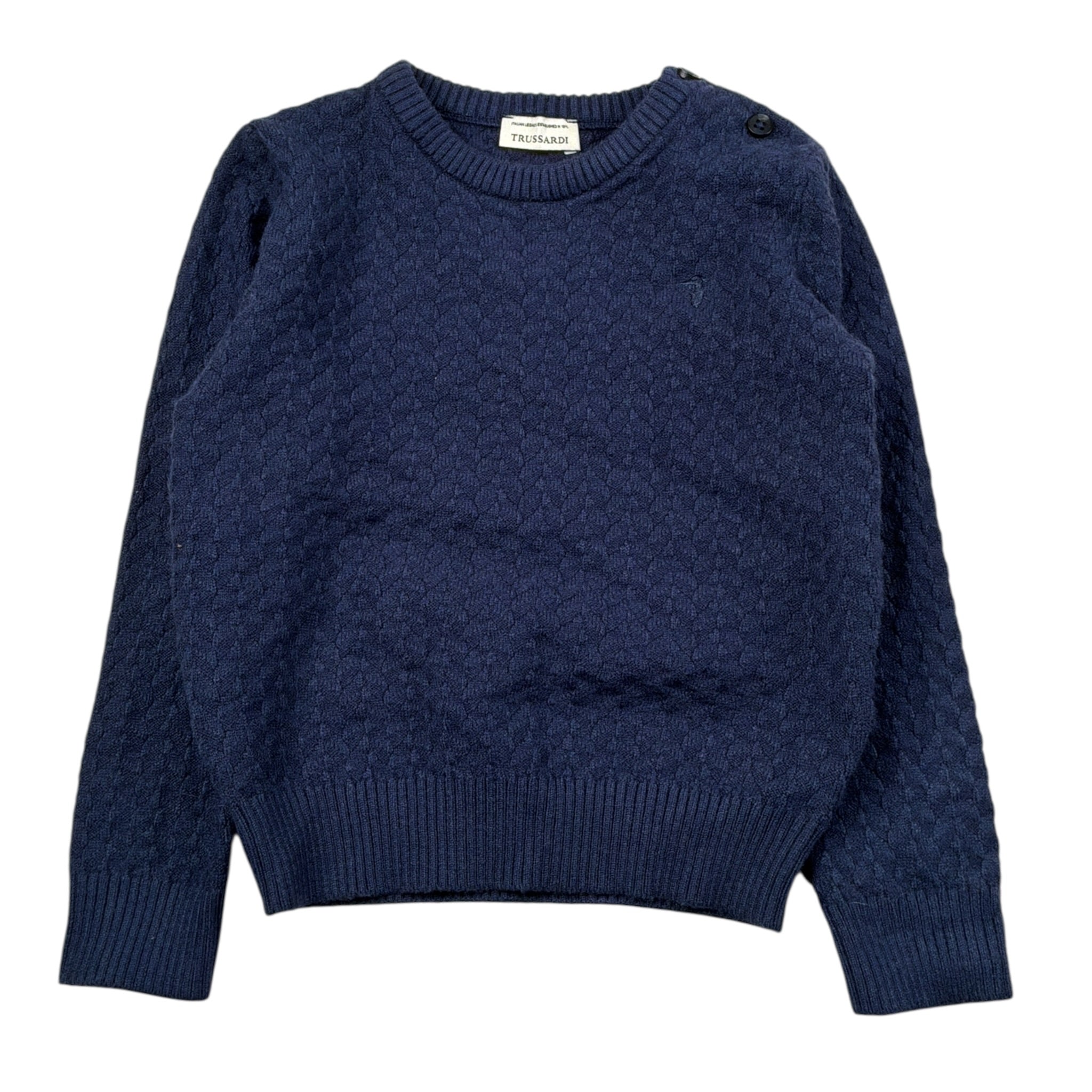 Trussardi Maglia tinta unita Girocollo Blu per Neonato TIA26003MA BLU TRUSSARDI 