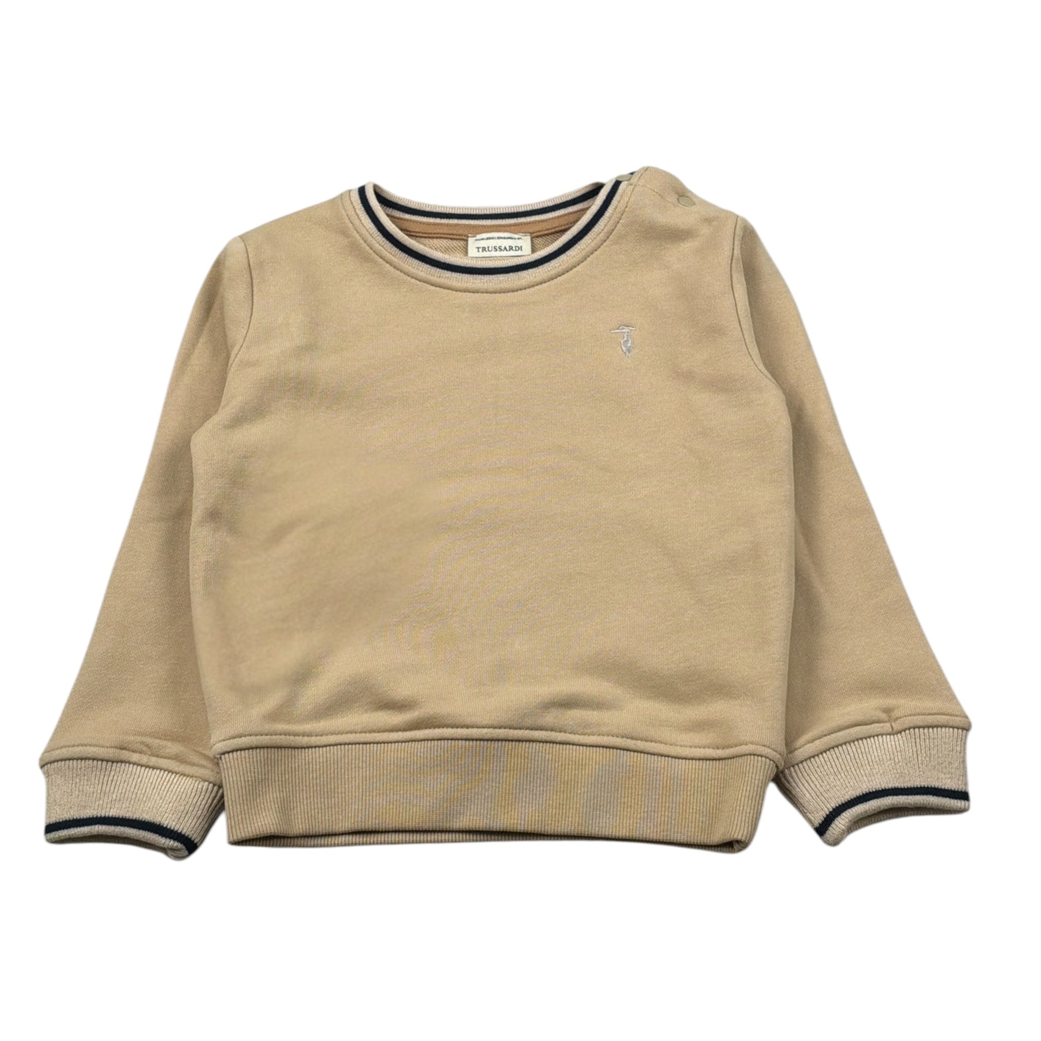 Trussardi Felpa Chiusa Girocollo tinta unita con Stampa Beige per Neonato TIA26010CF BEIGE TRUSSARDI 