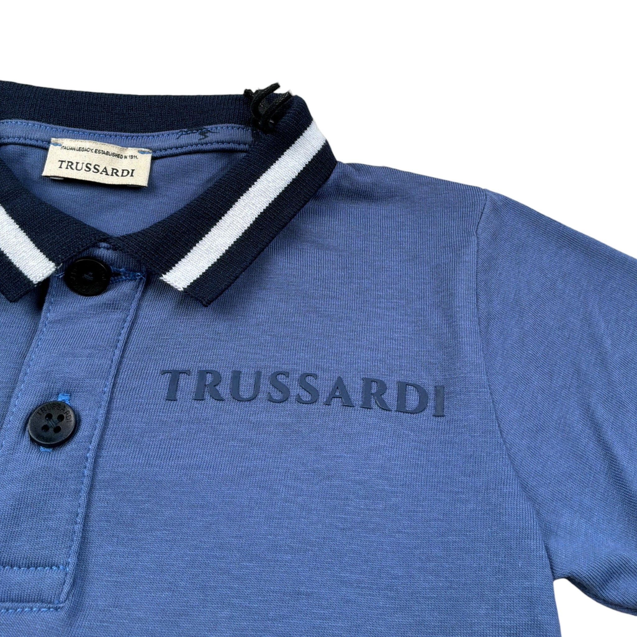 Trussardi Polo Mezza Manica tinta unita Blu per Neonato TIA2602PO BLU TRUSSARDI 