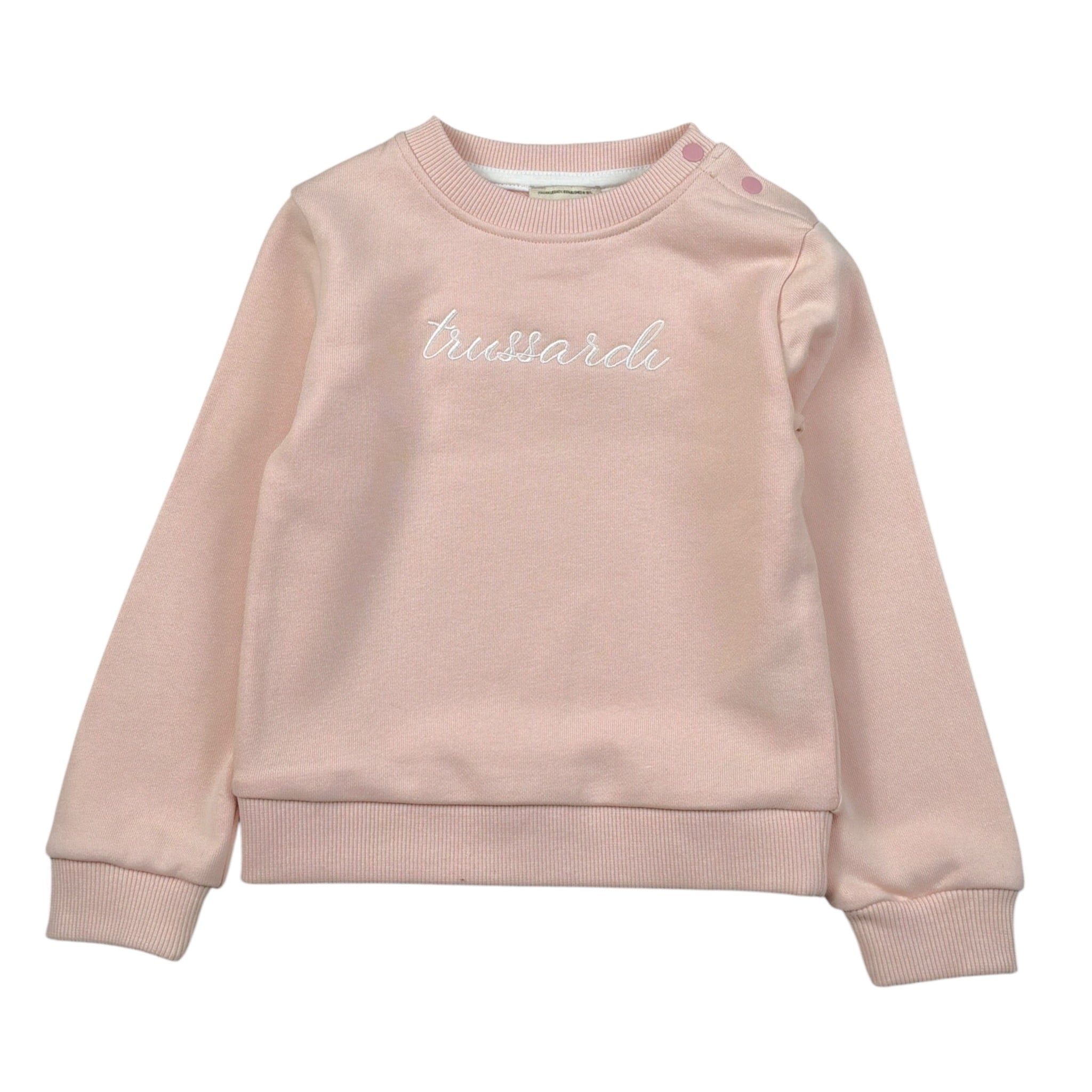 Trussardi Felpa tinta unita Girocollo con Stampa Rosa per Neonata TIA26031FE ROSA TRUSSARDI 