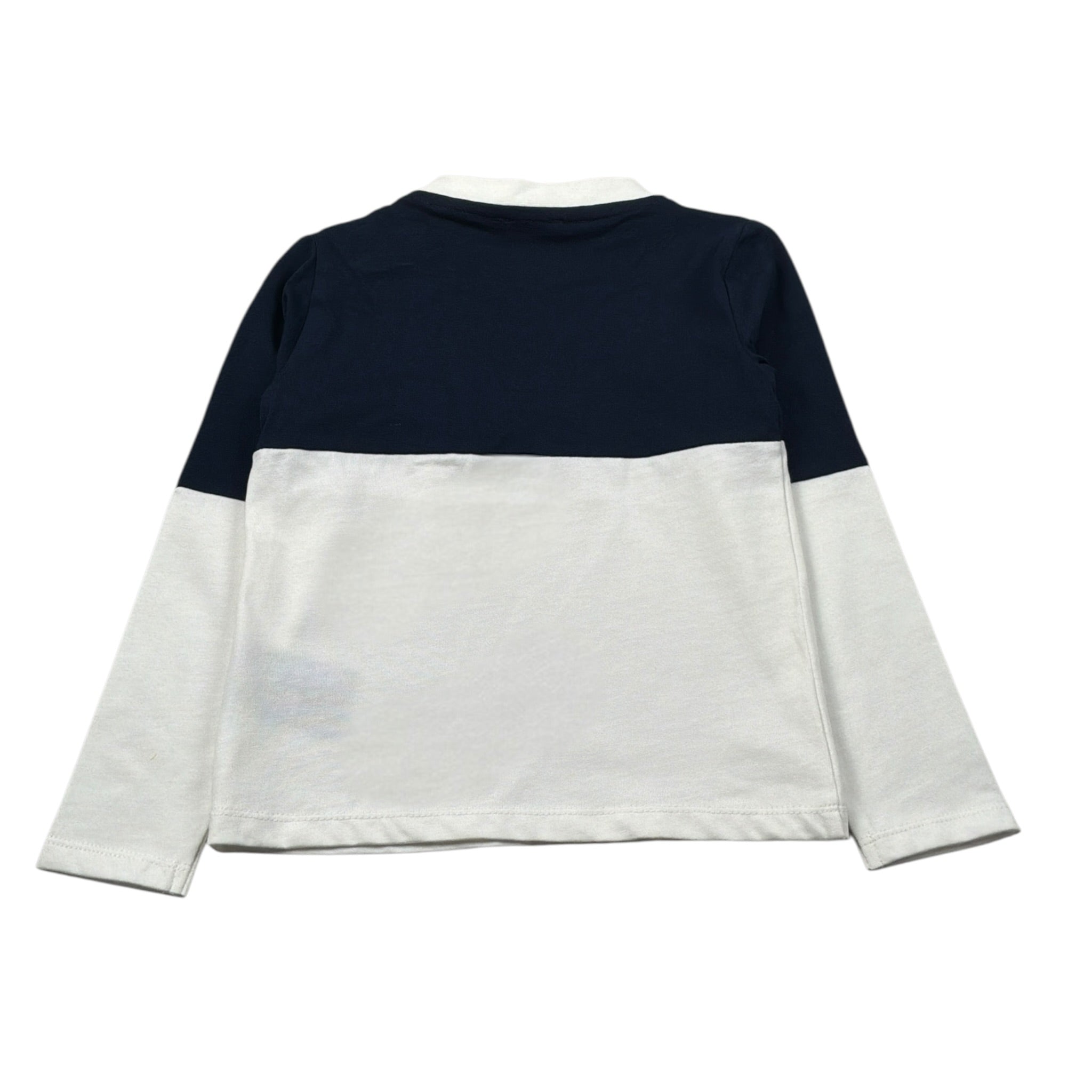 Trussardi Shirt Girocollo Bicolore con Logo Blu/Panna per Neonato TIA26055TS BLU/PANNA TRUSSARDI 