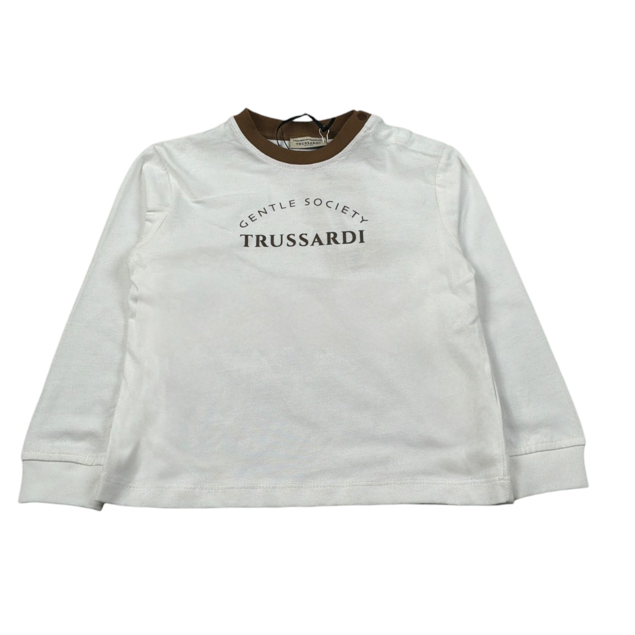 Trussardi Shirt Girocollo tinta unita con Stampa Bianco per Neonato TIA26092TS BIANCO TRUSSARDI 