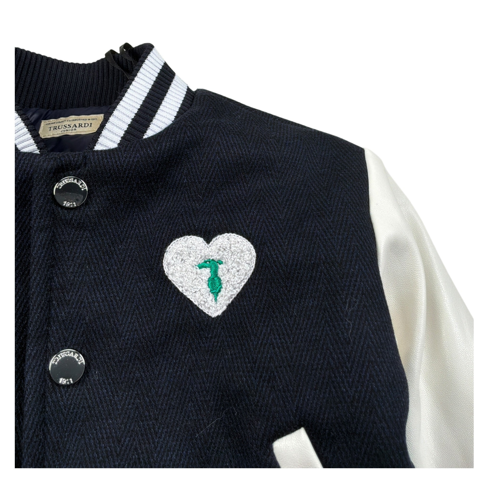 Trussardi Giubbino Modello College tinta unita con Maniche In Contrasto Blu per Neonato TIA26119GB BLU TRUSSARDI 