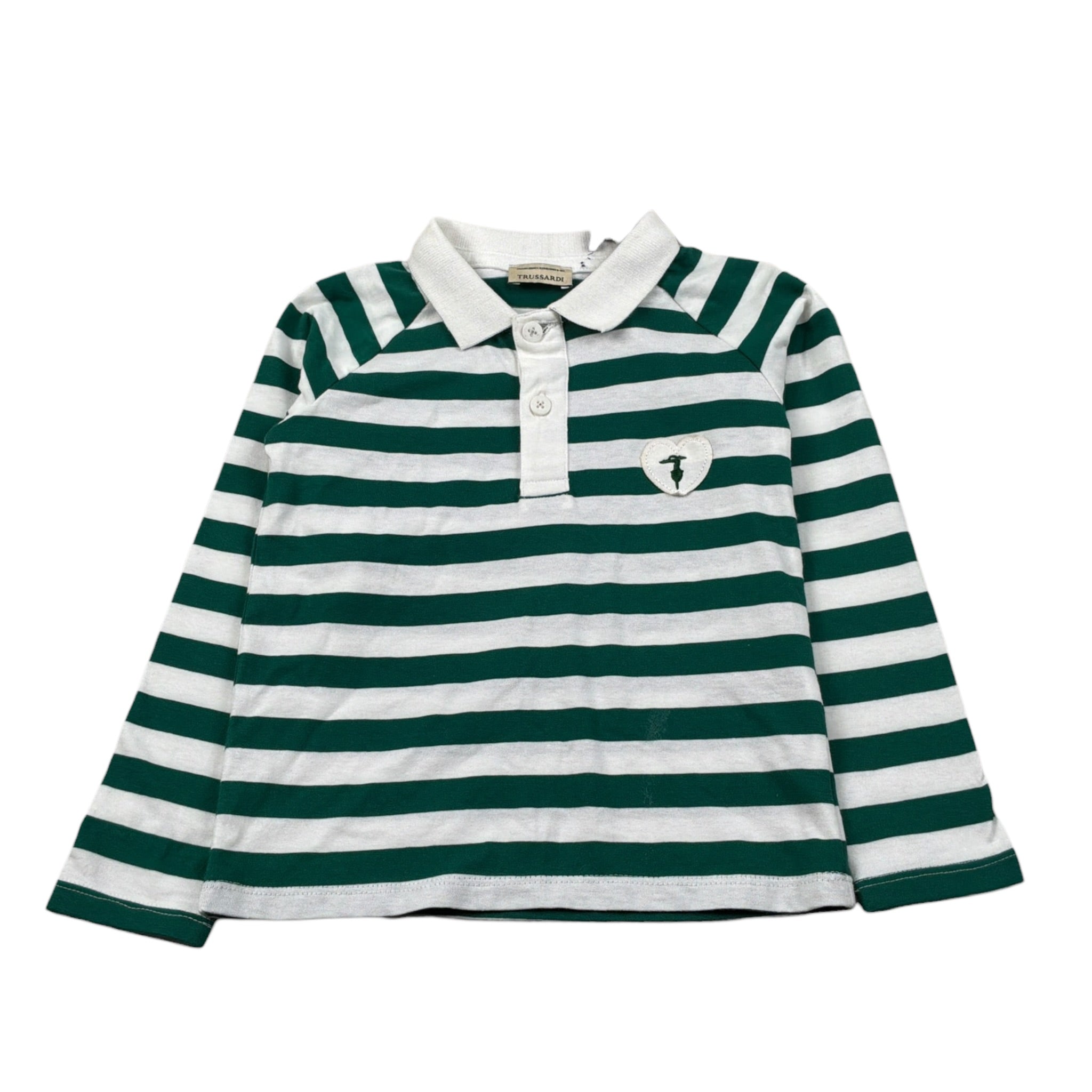 Trussardi Polo Manica Lunga Fantasia A Righe Bianco/Verde per Neonato TIA26120PO BIANCO/VERDE TRUSSARDI 