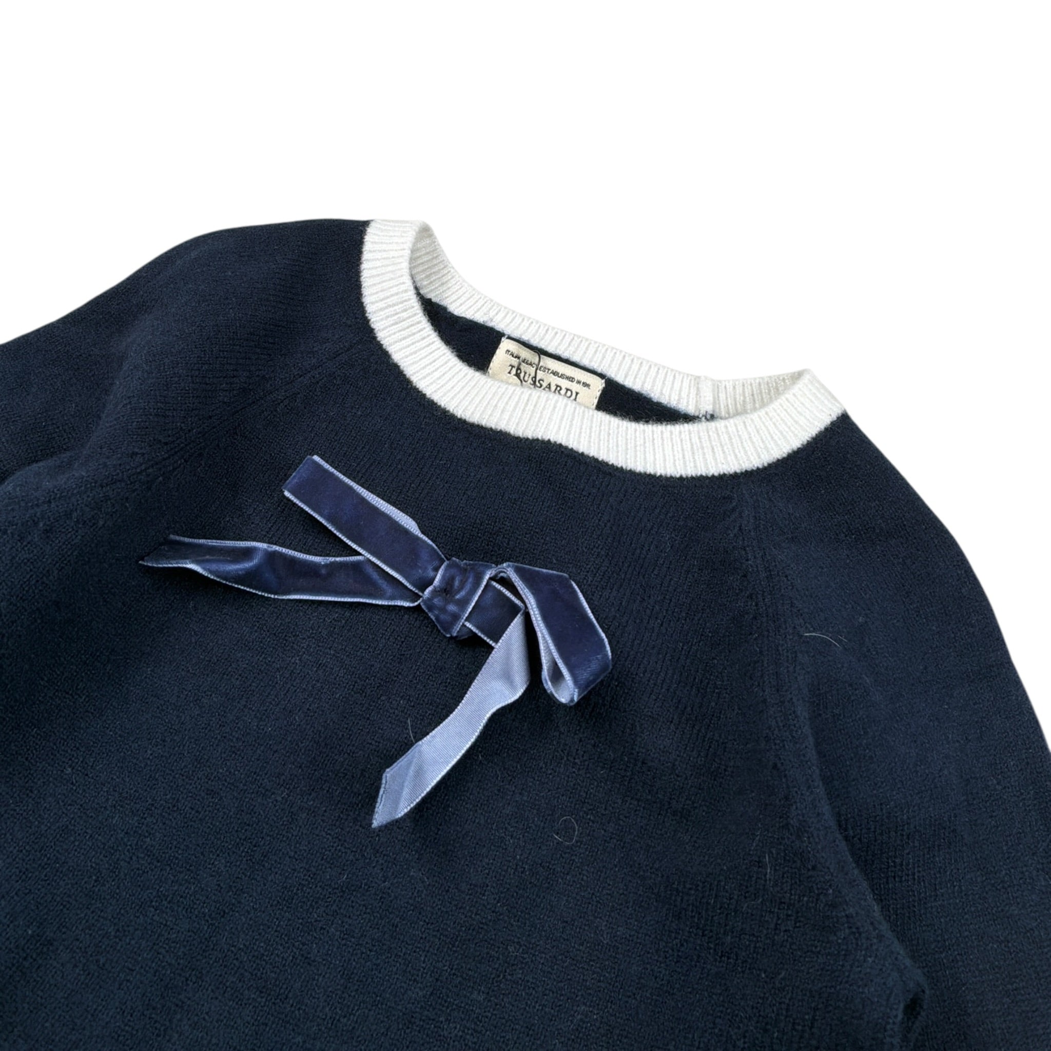 Trussardi Maglia tinta unita con Fiocco Blu per Neonata TIA26147MA BLU TRUSSARDI 