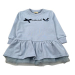 Trussardi Abito Manica Lunga tinta unita con Logo Azzurro per Neonata TIA26152VE AZZURRO TRUSSARDI 