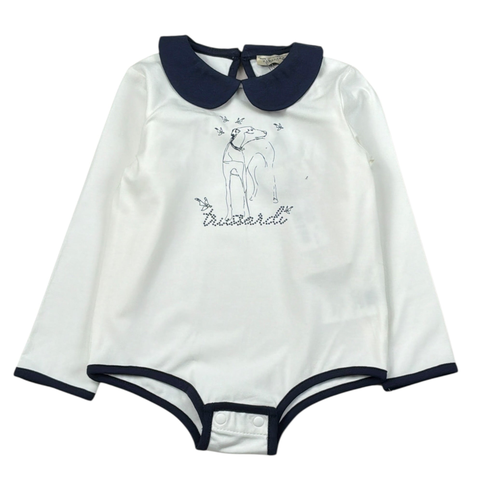 Trussardi Body tinta unita con Profili In Contrasto Bianco per Neonata TIA26155BD BIANCO TRUSSARDI 