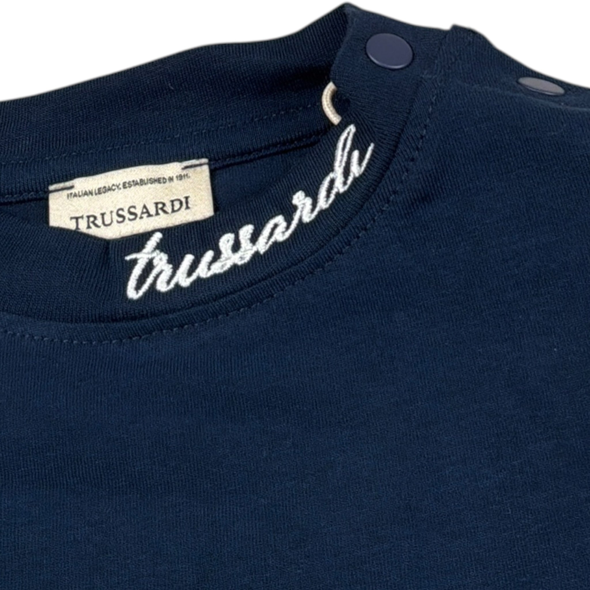 Trussardi Shirt tinta unita con Logo Blu per Neonata TIA26160TS BLU TRUSSARDI 