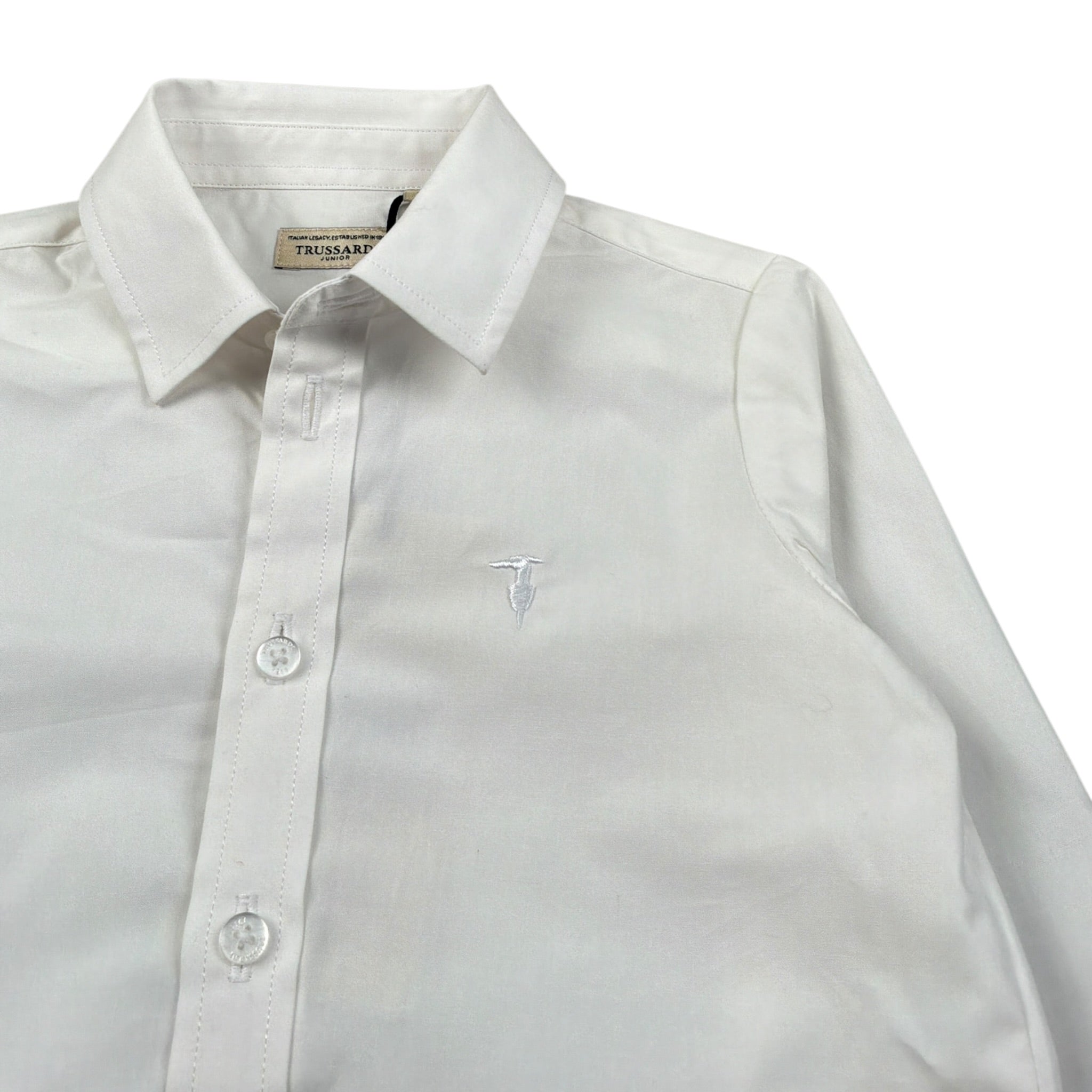 Trussardi Camicia Manica Lunga tinta unita con Logo Panna per Neonato TIA6016CA PANNA TRUSSARDI 