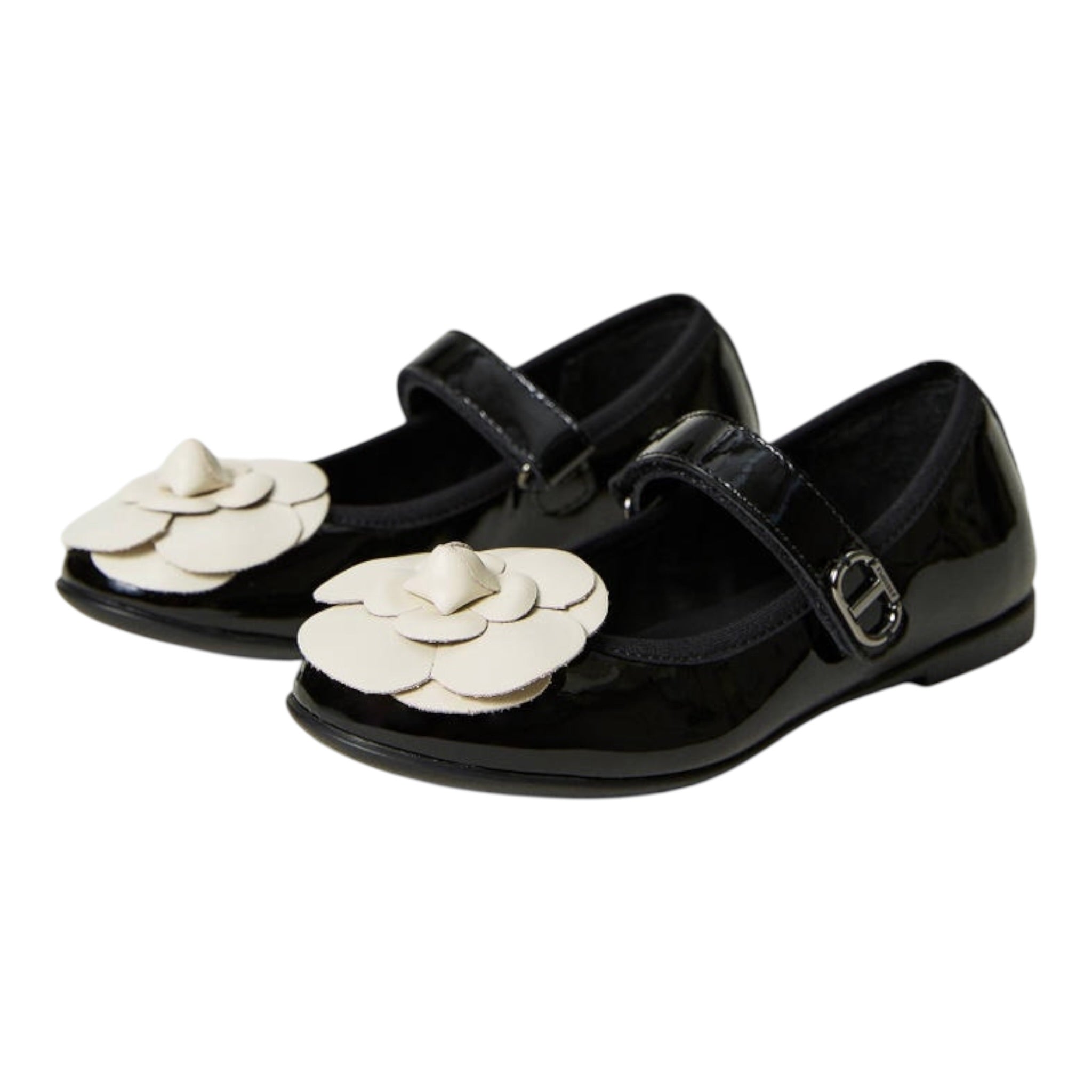 Twinset Ballerine tinta unita con Applicazioni Nero per Bambina 232GCB010 NERO TWINSET 