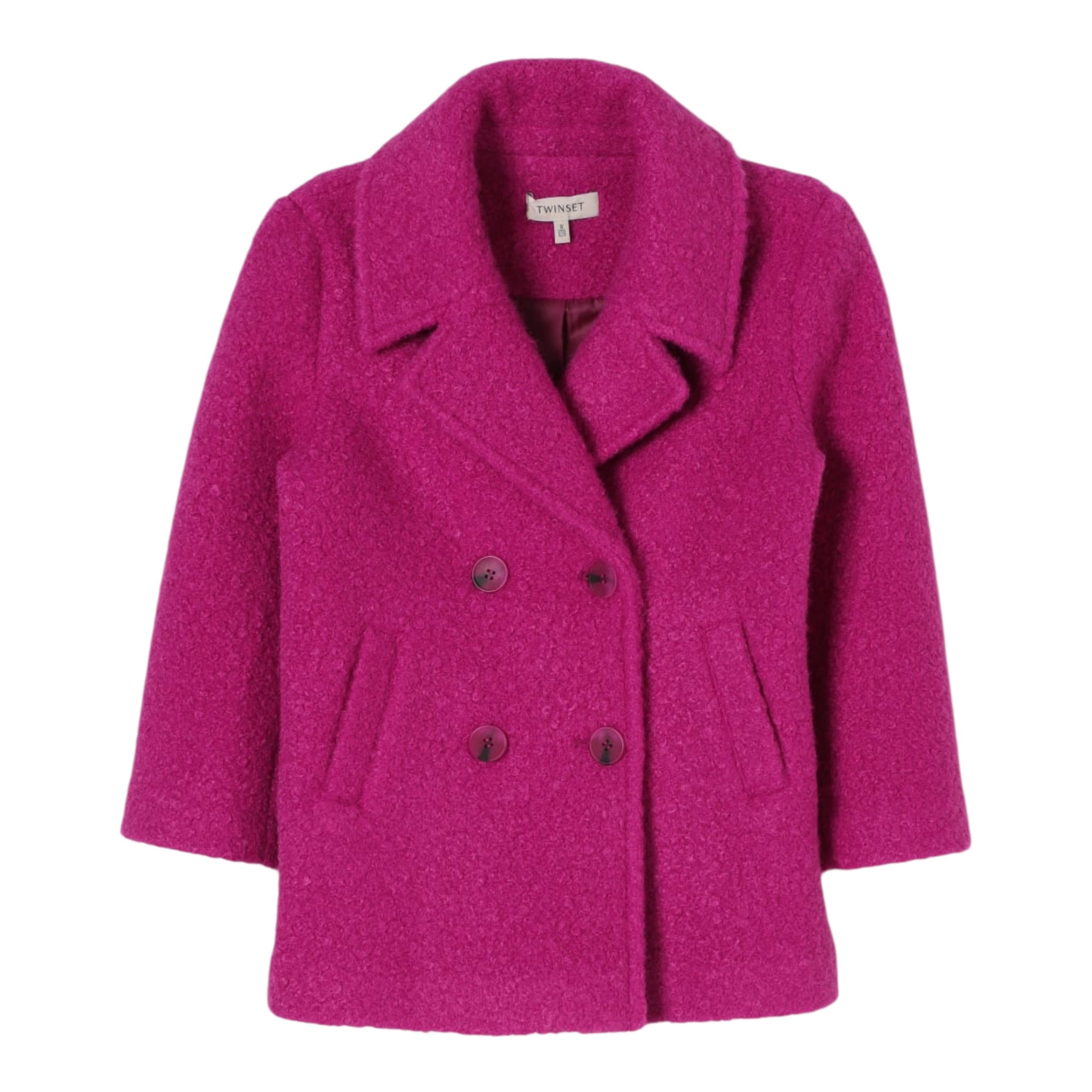 Twinset Cappotto Modello Teddy tinta unita Magenta per Bambina 241GJ2183 MAGENTA TWINSET 