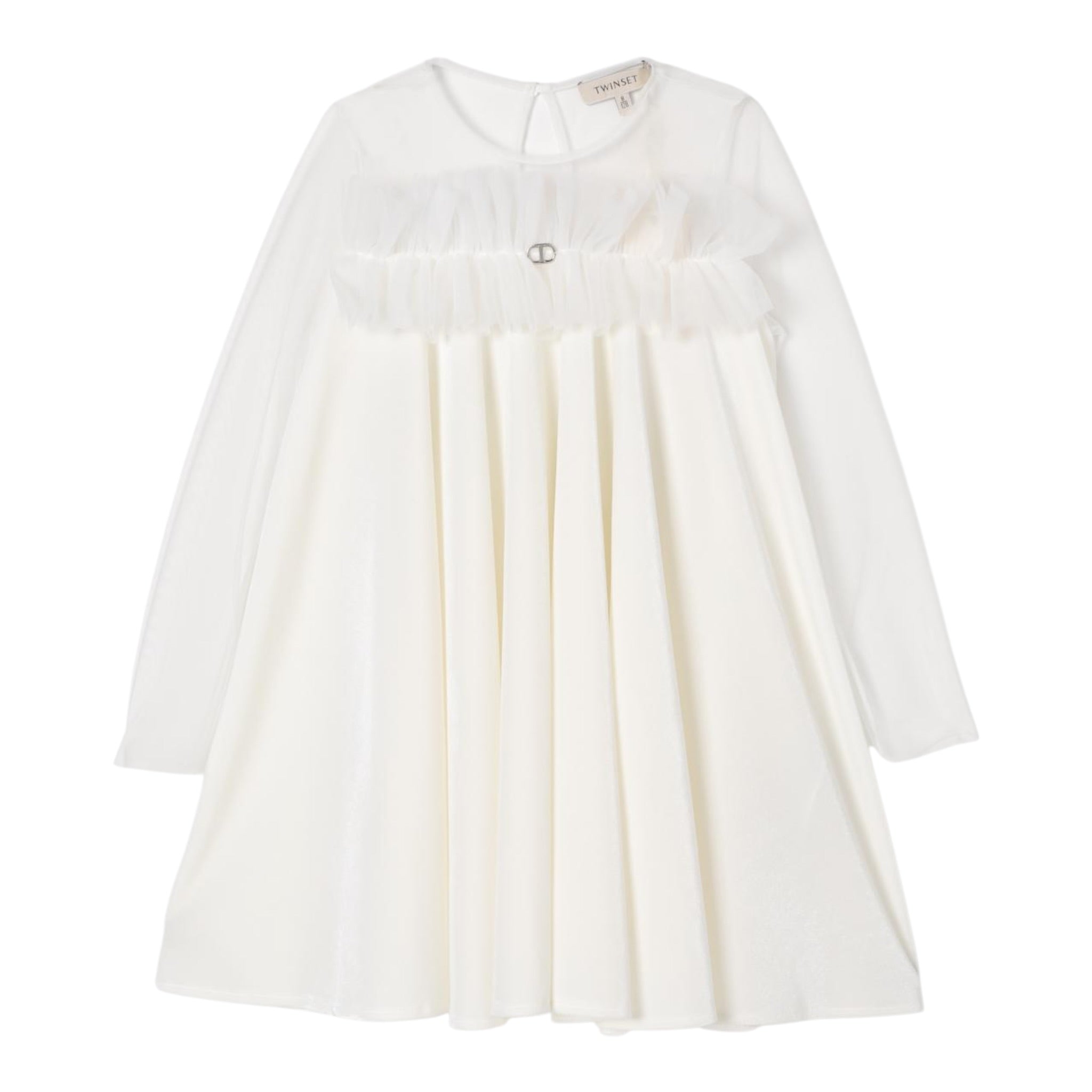 Twinset Abito Manica Lunga tinta unita Panna per Bambina 242GJ2101 PANNA TWINSET 