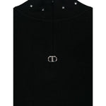 Twinset Maglia tinta unita con Borchie Nero per Bambina 242GJ3181 NERO TWINSET 