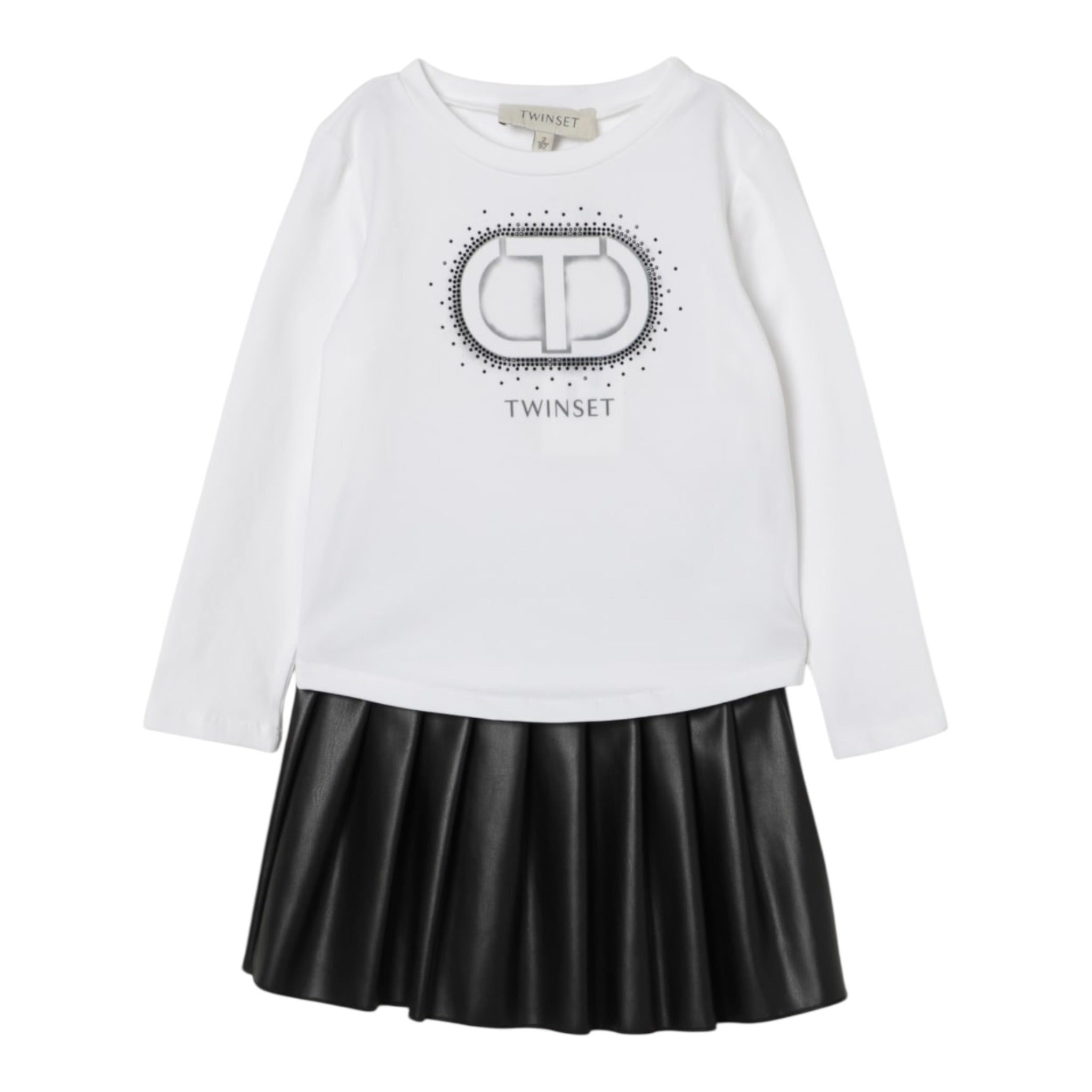Twinset Completo 2 Pezzi Shirt-Gonna Bicolore Panna/Nero per Neonata 252GB2040 PANNA/NERO TWINSET 