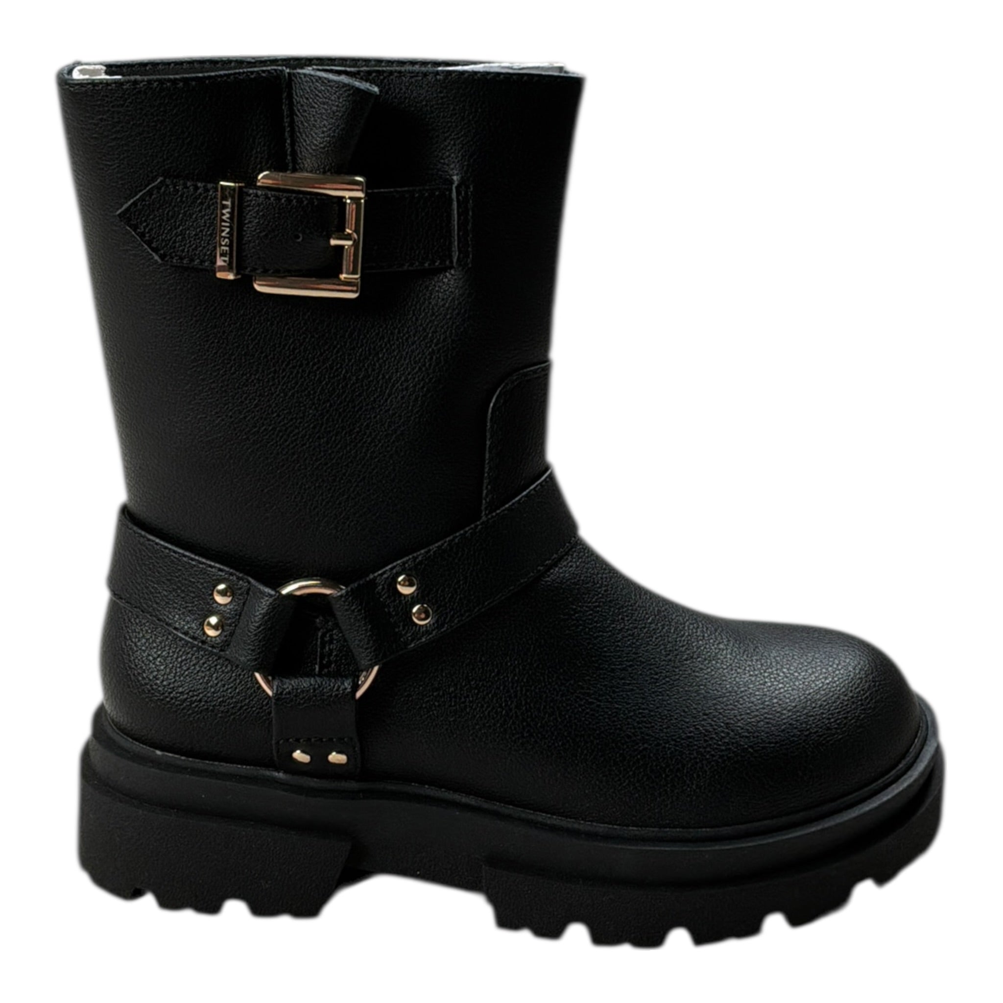 Twinset Stivale tinta unita con Applicazioni Nero per Bambina 252GCJ022 NERO TWINSET 