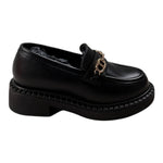 Twinset Mocassini tinta unita con Logo Nero per Bambina 252GCJ034 NERO TWINSET 
