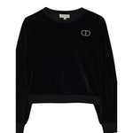 Twinset Felpa tinta unita In Velluto Nero per Bambina 252GJ2033 NERO TWINSET 