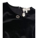 Twinset Abito Manica Lunga tinta unita In Camoscio Nero per Bambina 252GJ2035 NERO TWINSET 