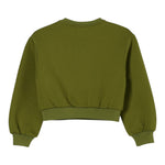 Twinset Felpa Girocollo tinta unita con Logo Verde per Bambina 252GJ205M VERDE TWINSET 