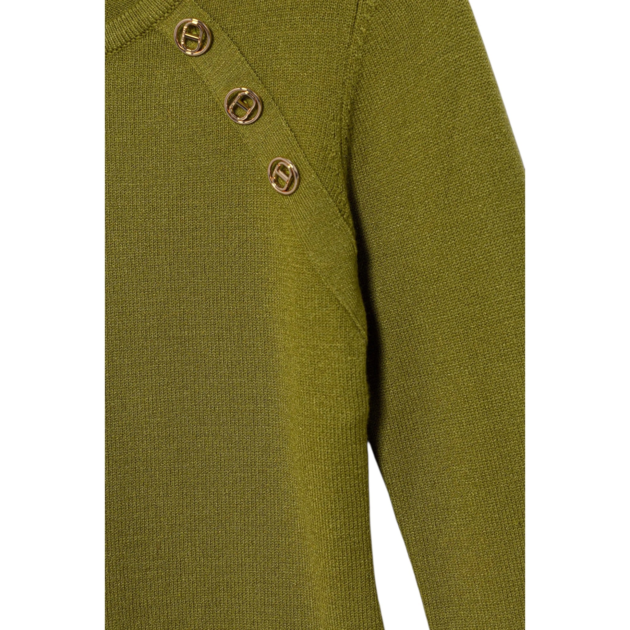Twinset Abito Manica Lunga tinta unita con Logo Verde per Bambina 252GJ3014 VERDE TWINSET 