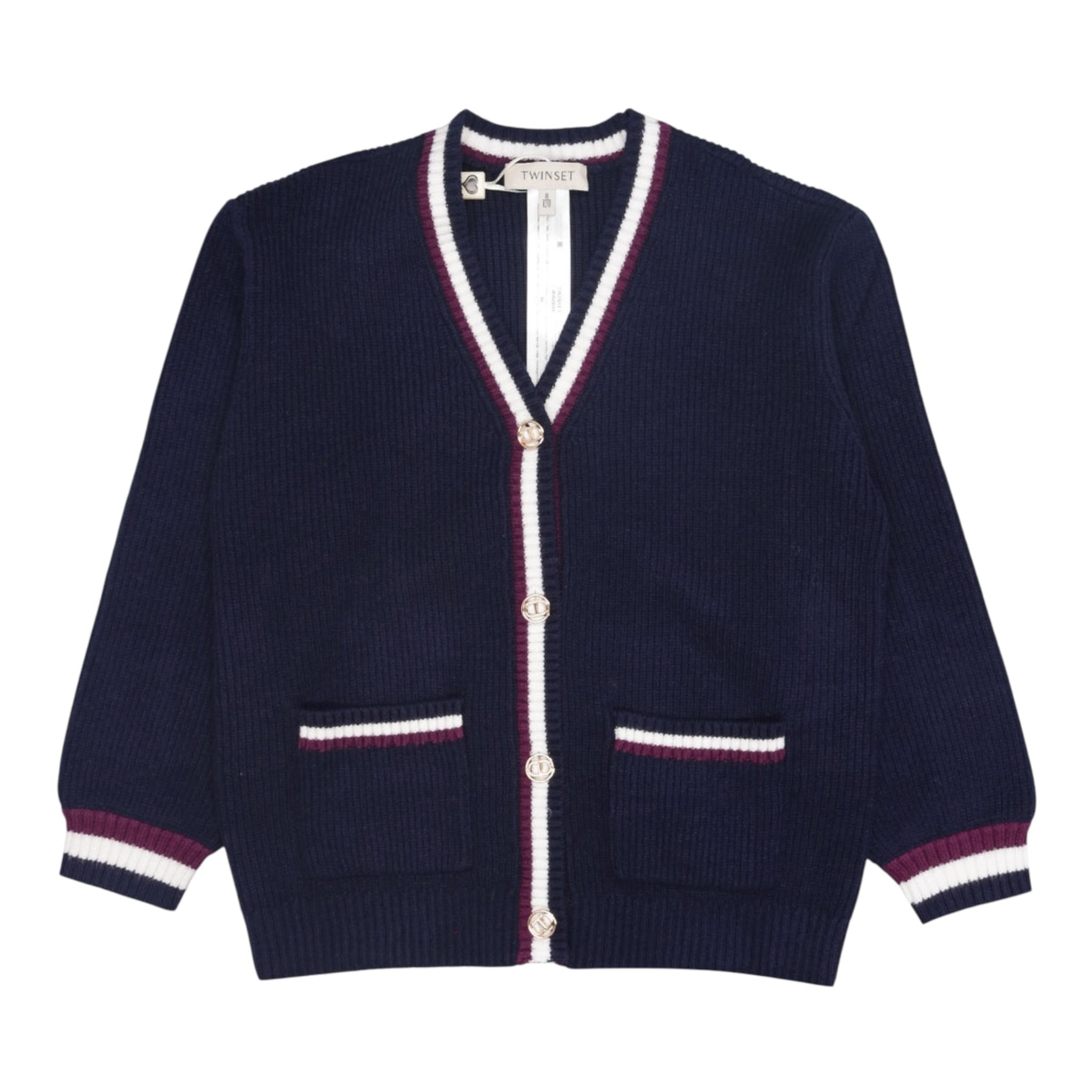 Twinset Cardigan tinta unita Blu per Bambina 252GJ3033 BLU TWINSET 