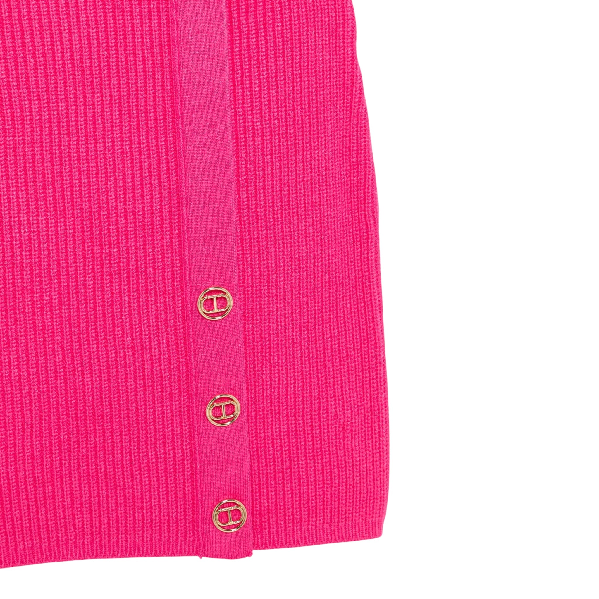 Twinset Gonna tinta unita con Bottoni Fuxia per Bambina 252GJ3063X FUXIA TWINSET 
