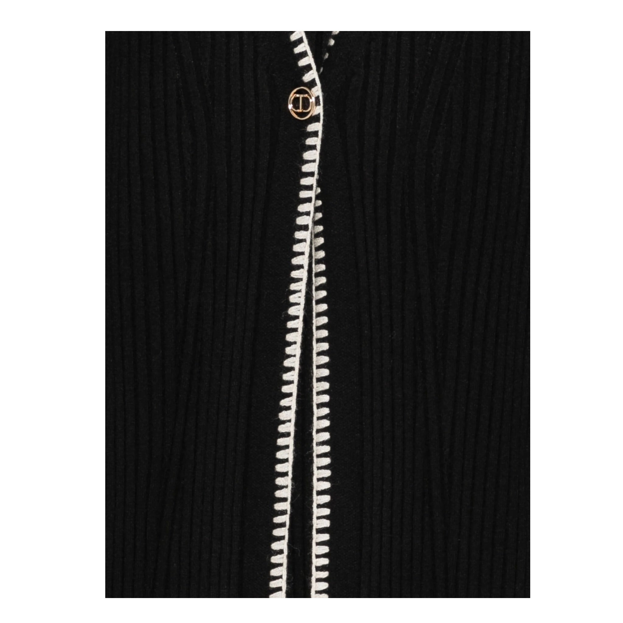 Twinset Cardigan tinta unita Lungo Nero per Bambina 252GJ3090XX NERO TWINSET 