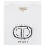 Twinset Shirt tinta unita con Stampa Bianco per Bambina GJ2320 BIANCO TWINSET 
