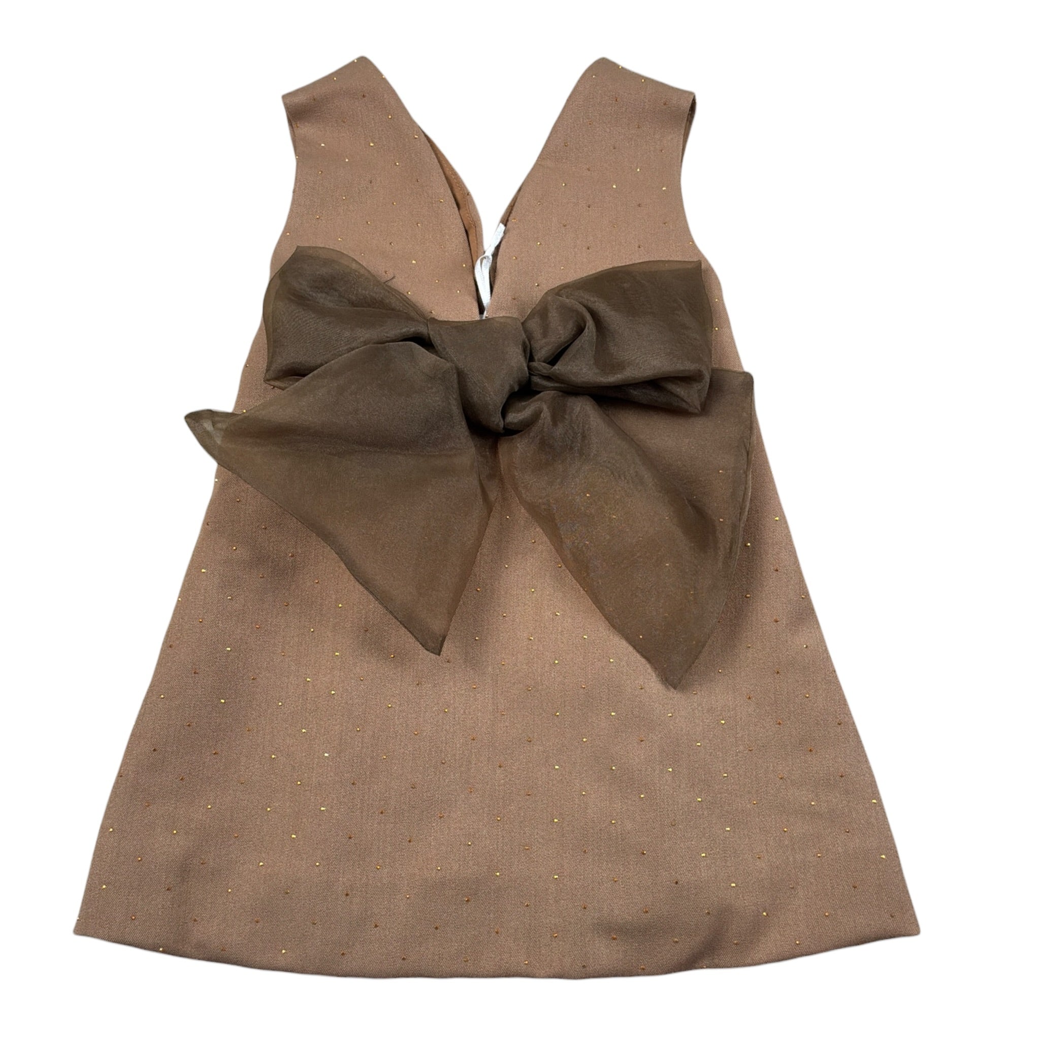 Miss Grant Abito Giromanica tinta unita con Fiocco Cammello per Bambina MG1426J CAMMELLO MISS GRANT 