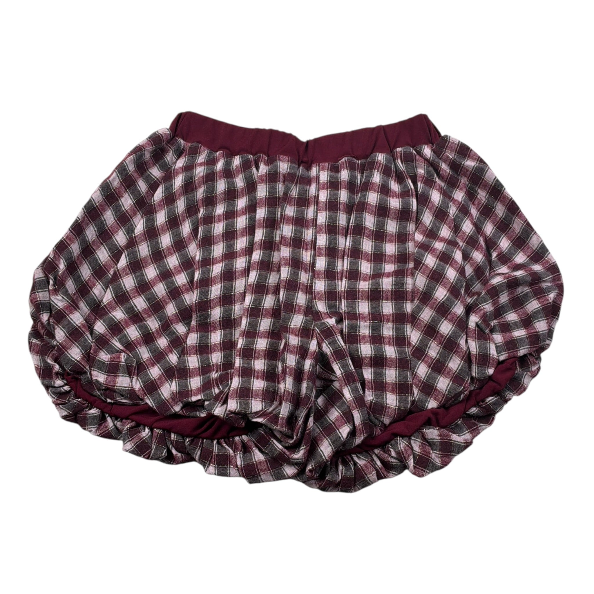 U+È Short Modello Palloncino Fantasia Quadri Bordeaux per Neonata UE1959 BORDEAUX U+è 