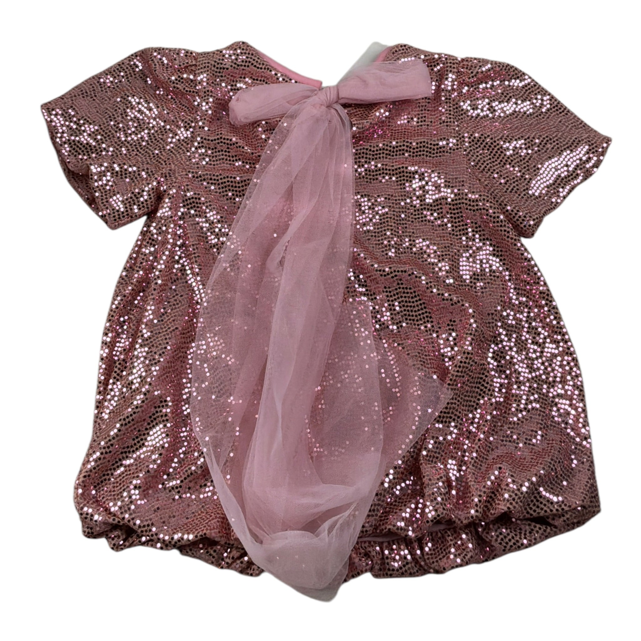 U+È Abito tinta unita Mezza Manica con Paillettes Rosa per Neonata UE1991 ROSA U+è 