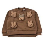 U+È Felpa Chiusa tinta unita con Orsi Marrone per Neonata UE2000NX MARRONE U+è 