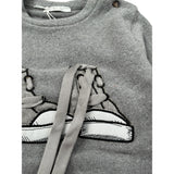 U+È Maglia Girocollo tinta unita con Ricamo Grigio per Neonato UEM0460 GRIGIO U+è 