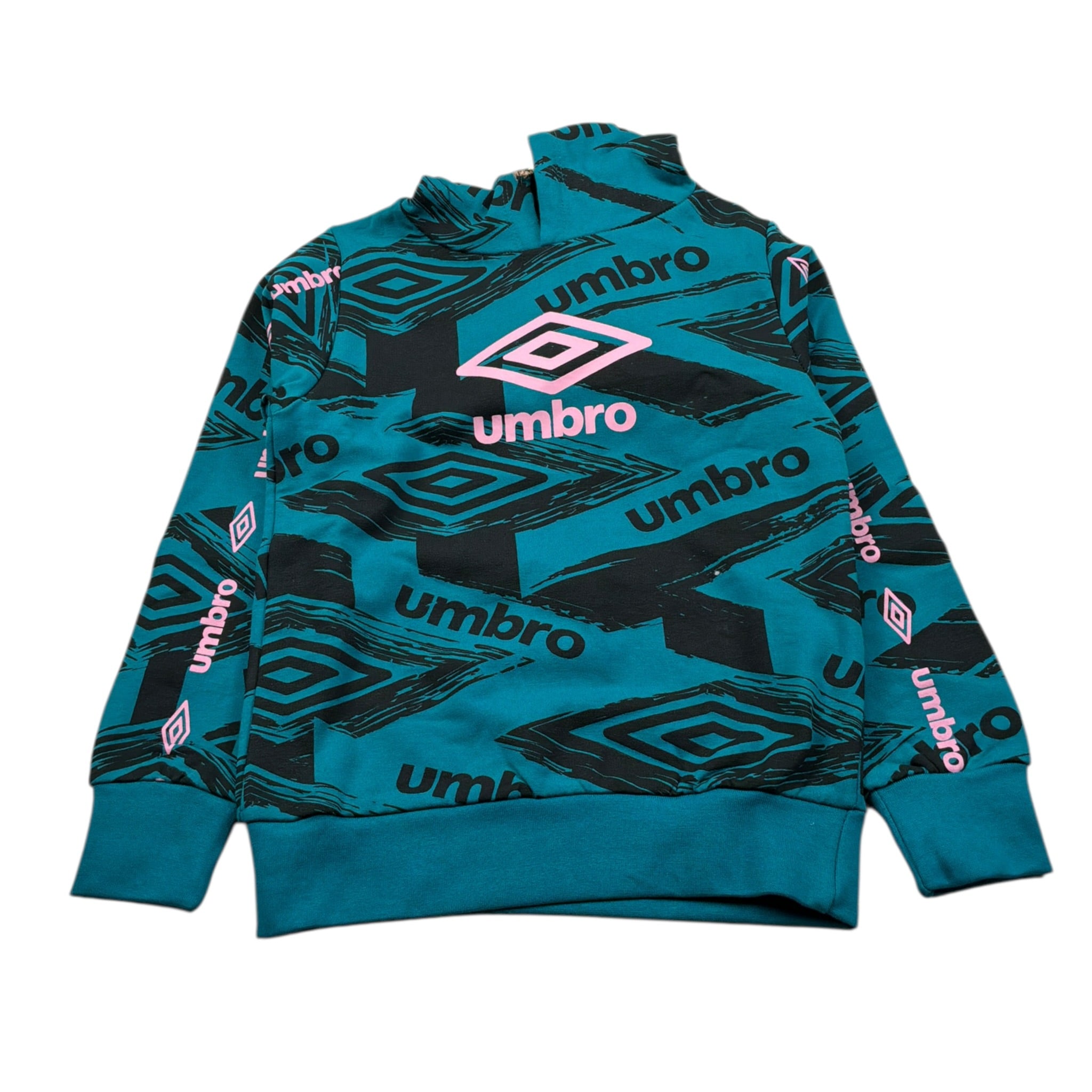 Umbro Felpa Chiusa tinta unita con Cappuccio Ottanio per Bambina 82GT10029 OTTANIO UMBRO 
