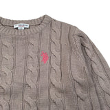 U.S. Polo Assn Maglia Girocollo tinta unita Fango per Bambina US426733 FANGO U.S. POLO ASSN 