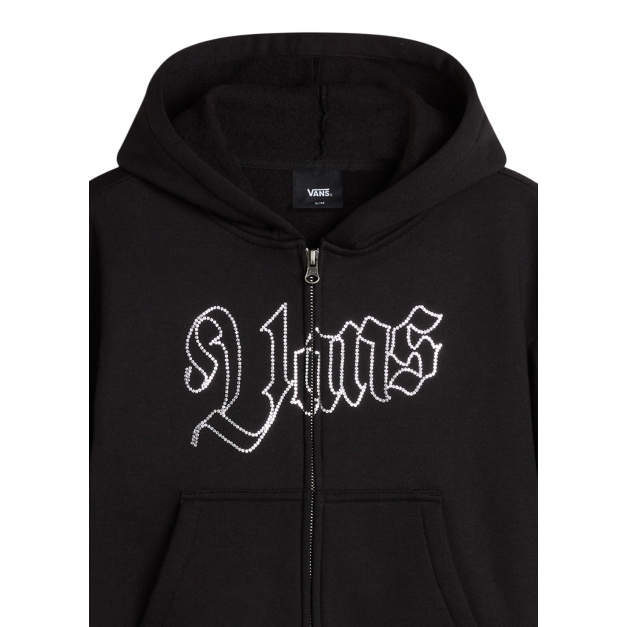 Vans Felpa tinta unita con Zip E Cappuccio Nero per Bambina VN000PPMBLKX NERO VANS 