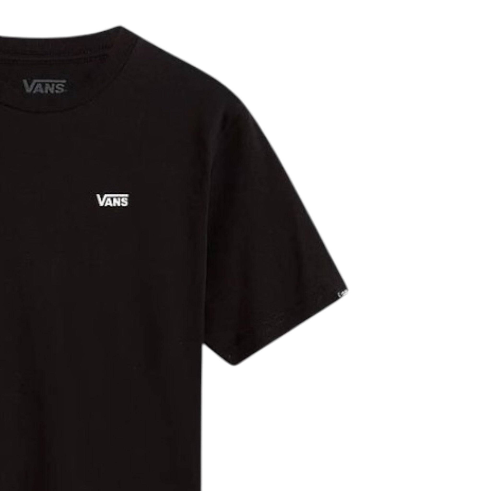 Vans T-Shirt tinta unita Girocollo con Logo Nero per Bambino VN0A4MQ3BLK NERO VANS 