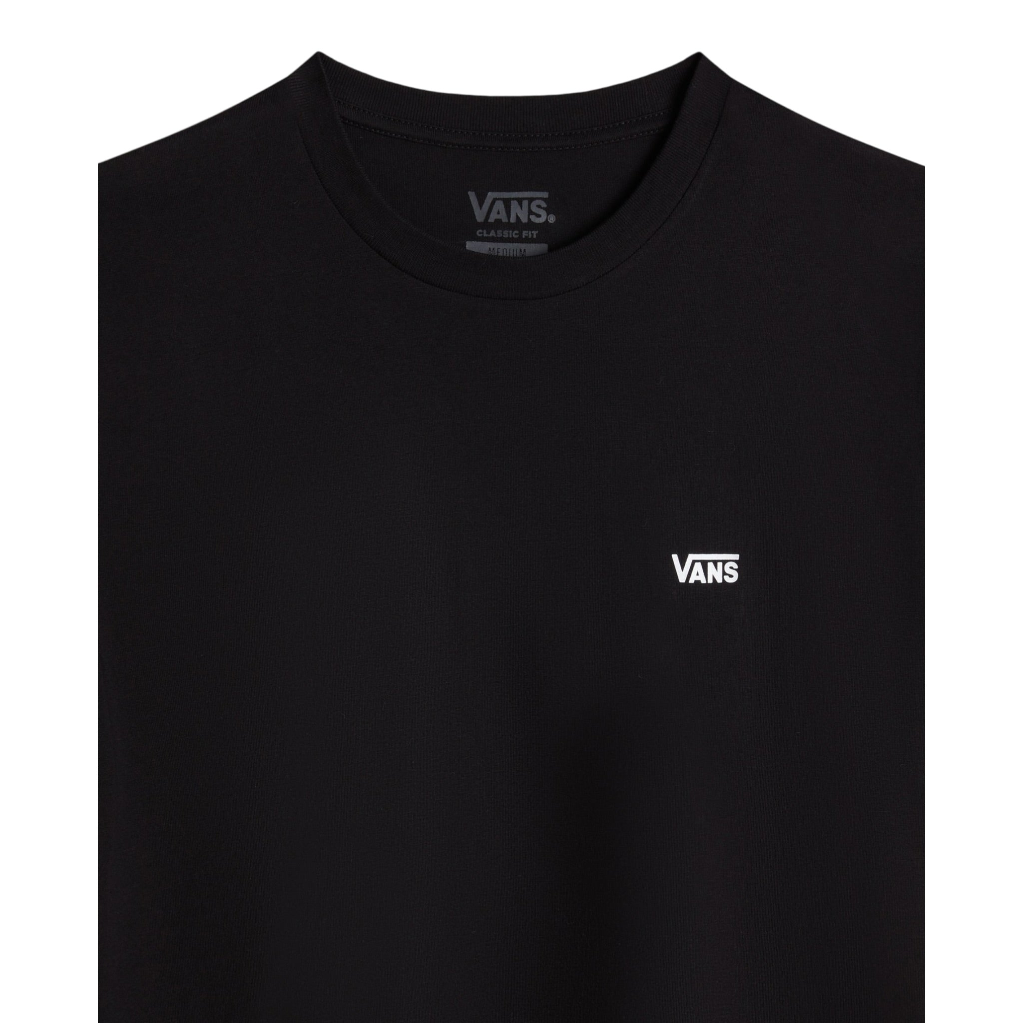 Vans T-Shirt tinta unita Girocollo con Logo Nero per Bambino VN0A4MQ3WHTX NERO VANS 
