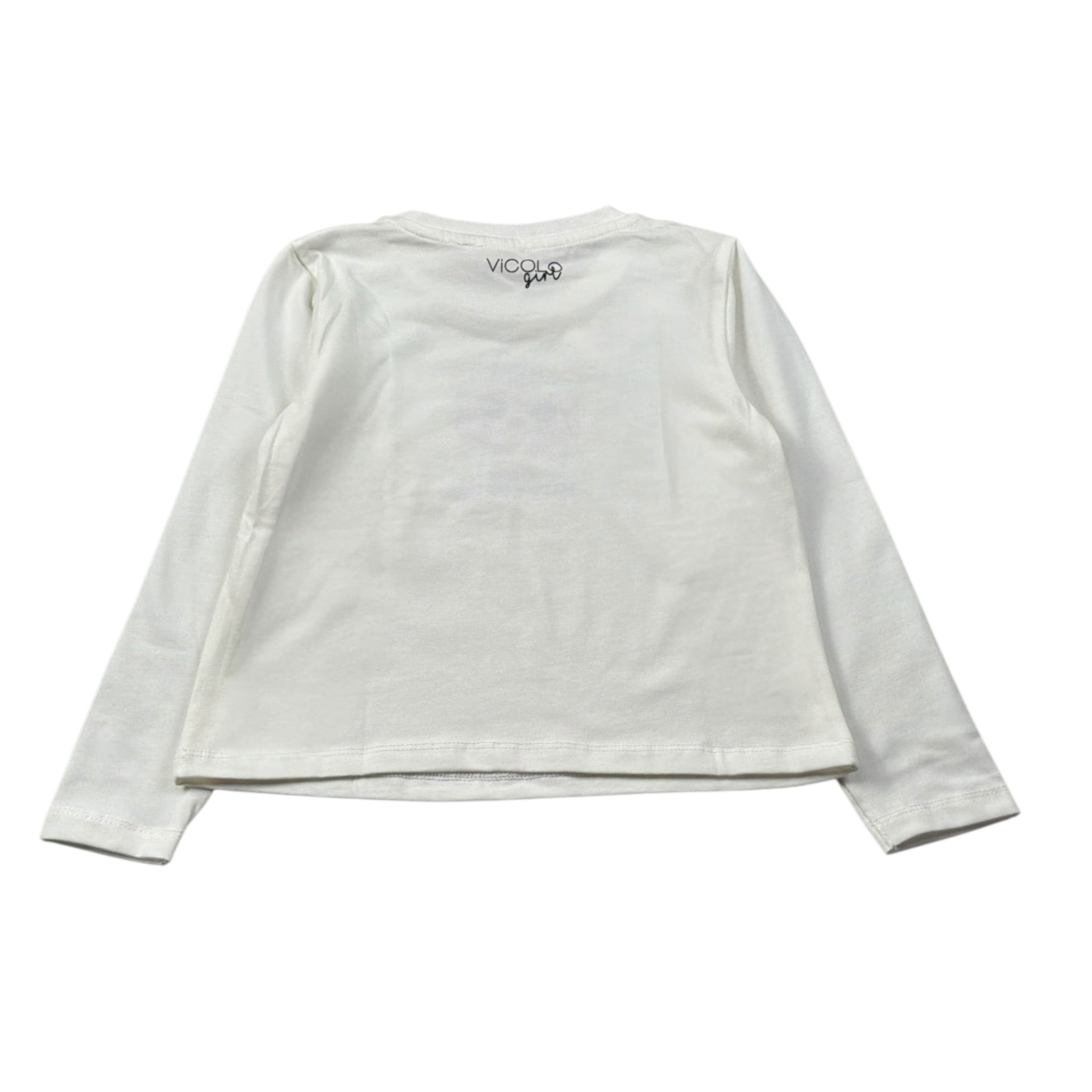 Vicolo Shirt Girocollo tinta unita con Stampa Panna per Bambina 3141M00242 PANNA VICOLO 