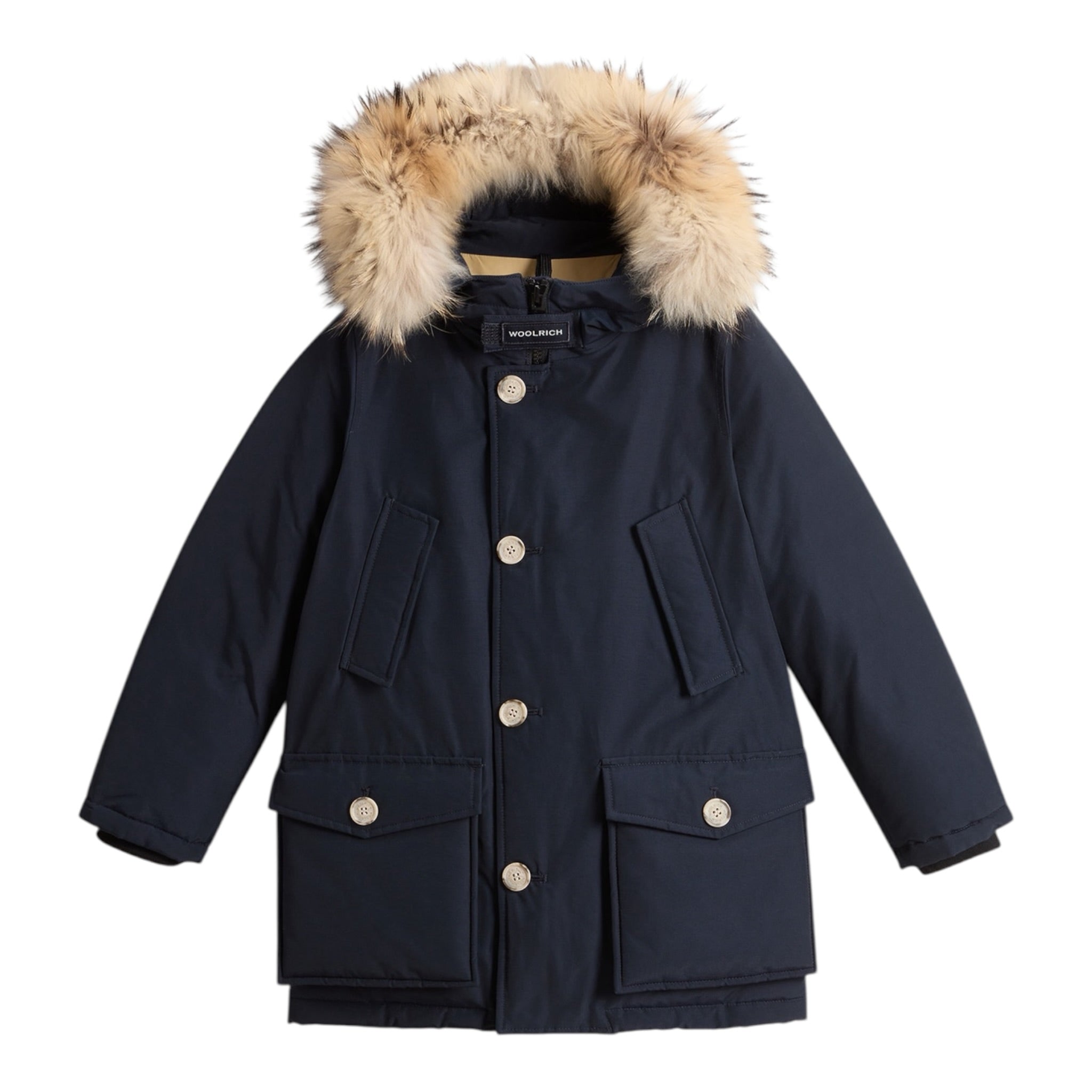 Woolrich Giubbino tinta unita con Bottoni Blu per Bambino WKOU0187 BLU WOOLRICH 