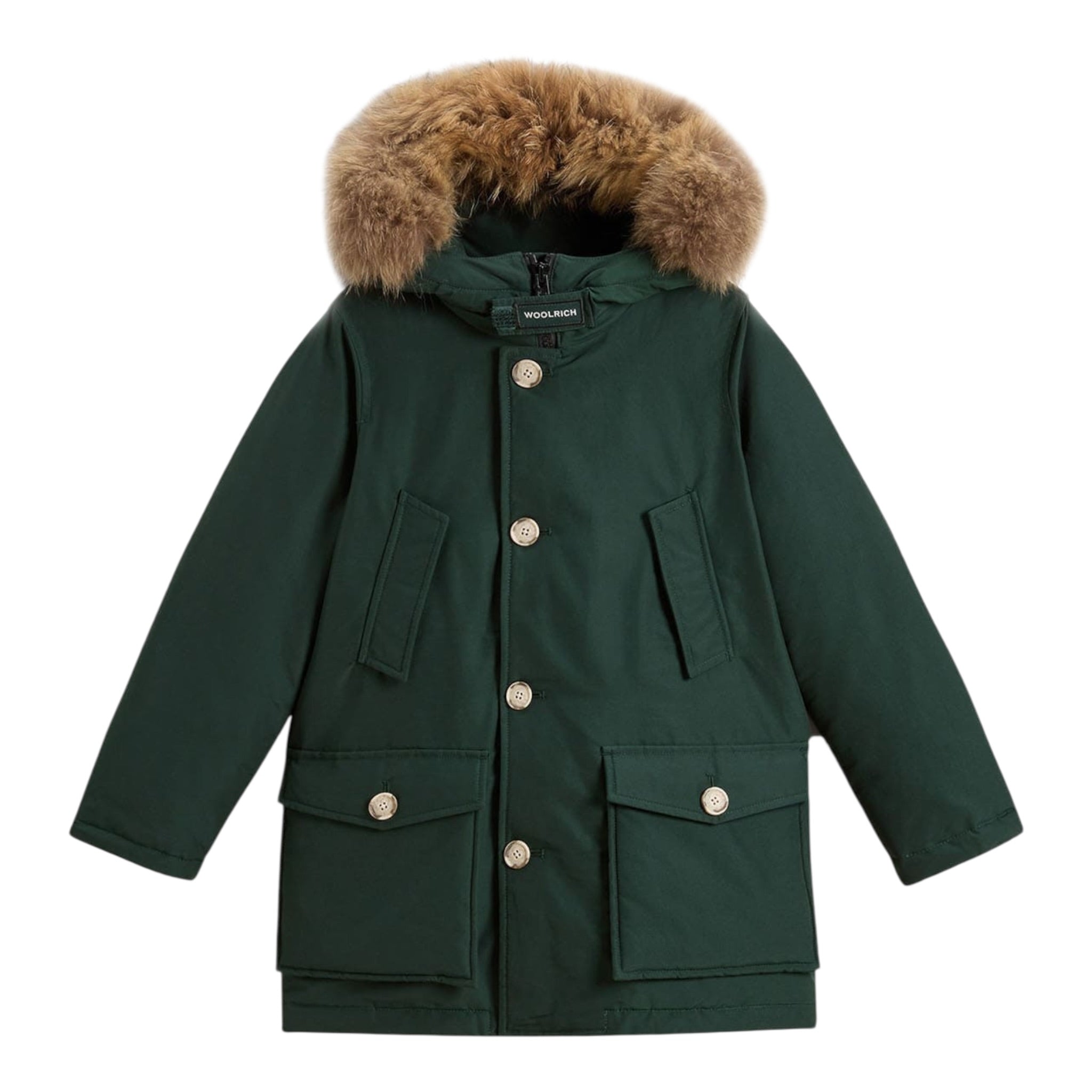 Woolrich Giubbino tinta unita con Bottoni Verde per Bambino WKOU0187 VERDE WOOLRICH 
