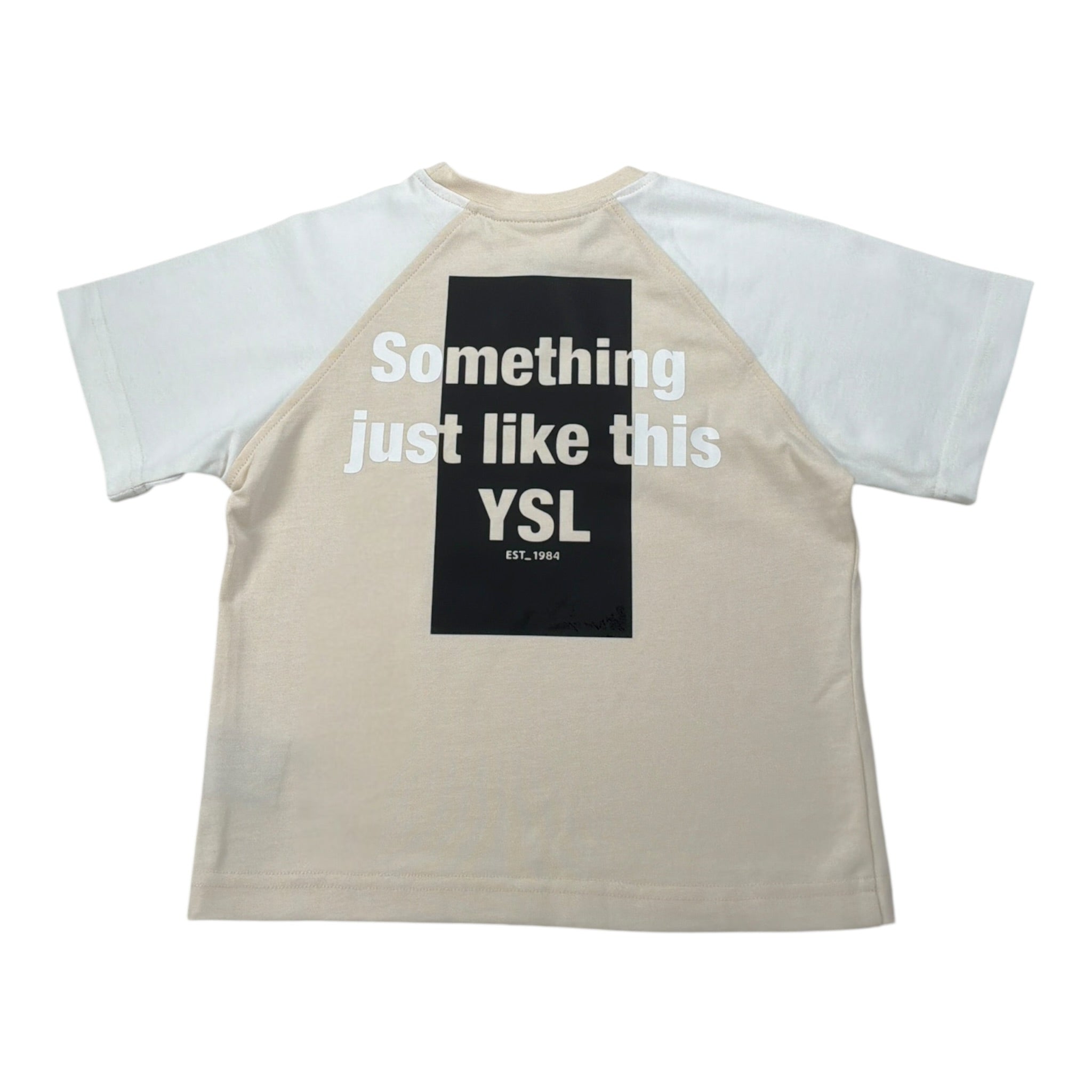 Yes London T-Shirt Girocollo tinta unita con Stampa Beige per Bambino JR2155 BEIGE YES LONDON 