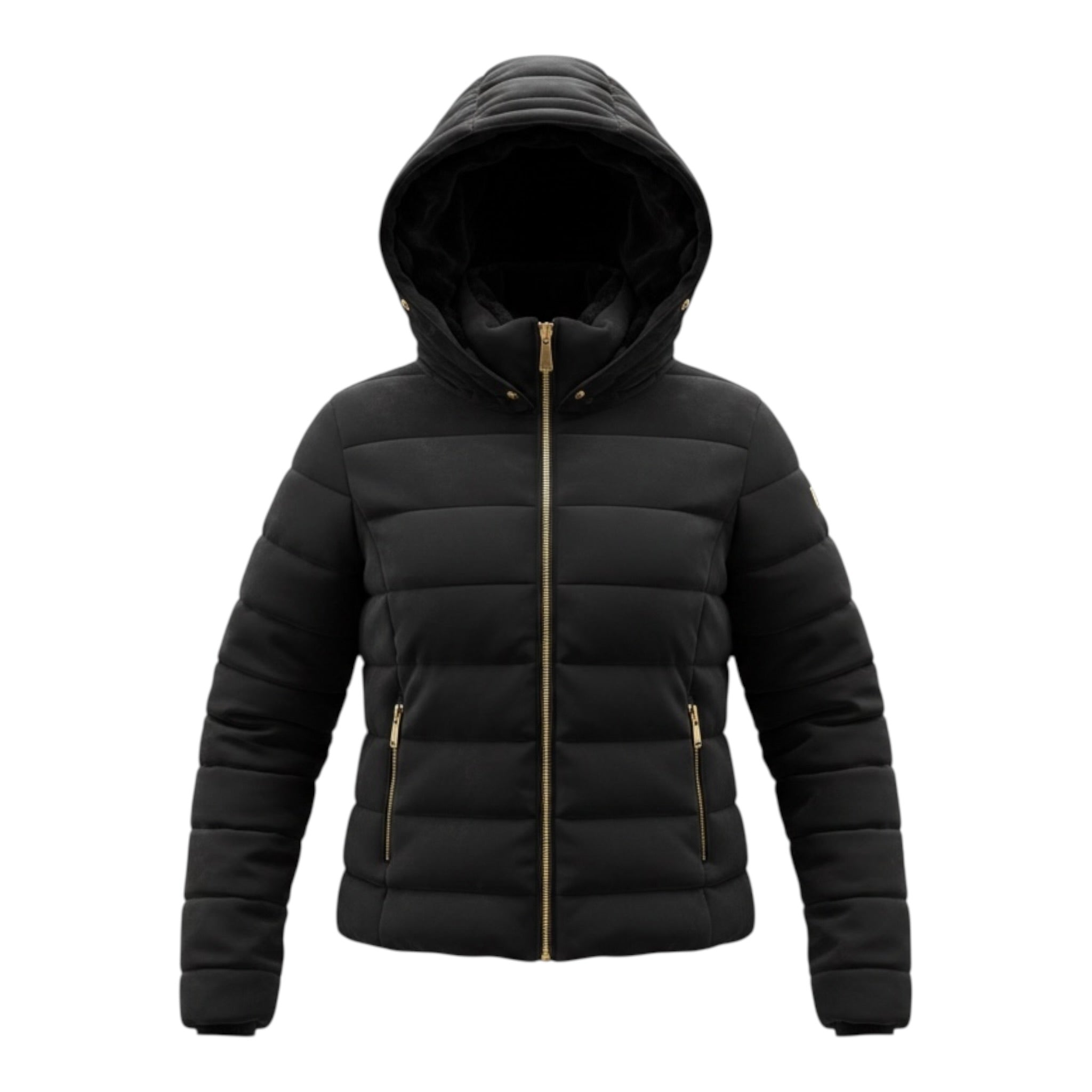 Yes Zee Giubbino tinta unita con Cappuccio Nero per Bambina 30155 NERO YES ZEE 
