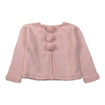 Yoedu Cardigan tinta unita con Pon Pon Rosa per Neonata 9505 ROSA YOEDU 